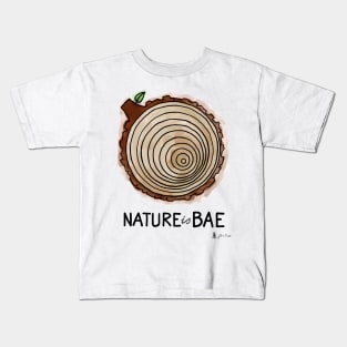 Nature is Bae - Tree Rings Watercolor Kids T-Shirt